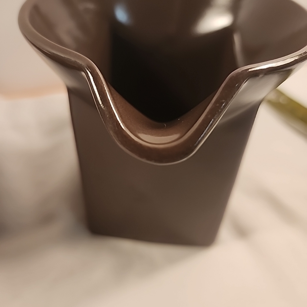 Vtg JOHNSON BROS TROPEZ Cream & Sugar Lid Set MCM Square Shape Brown Cream RARE - Picture 15 of 16